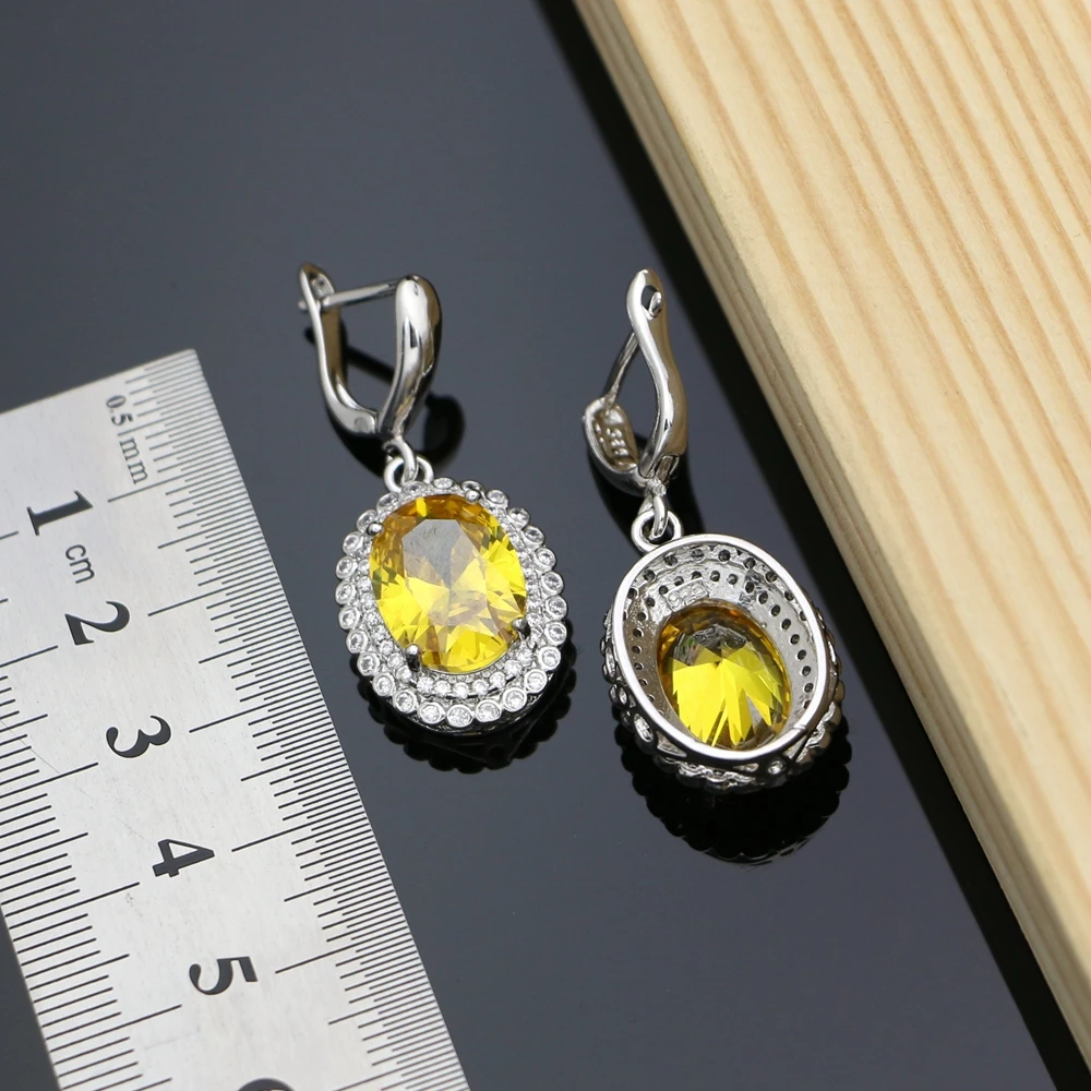 Женская серебряная желтая подвеска с фианитами|Серьги-подвески| |