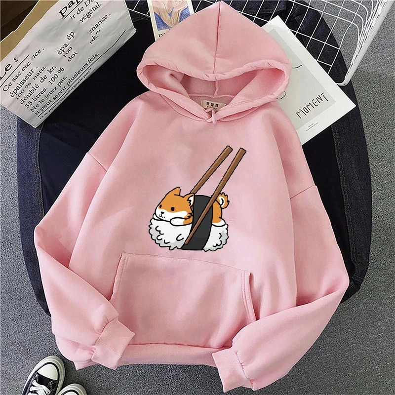 

Autumn Streetwear Cartoon Dog Shiba Inu Printing Hoodies Pullovers Harajuku Winter Hoodie Women Loose Korean Style Sweatshirt