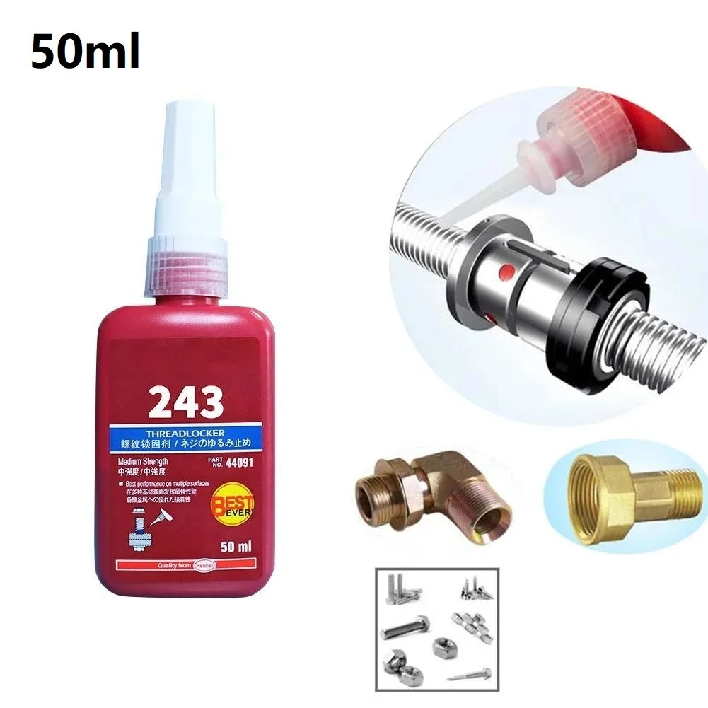 

50ml 243 Threadlocker Medium Strength Adhesive Glue For Locking And Sealing Of Threads Below M20 Fast Bonding Metal Components
