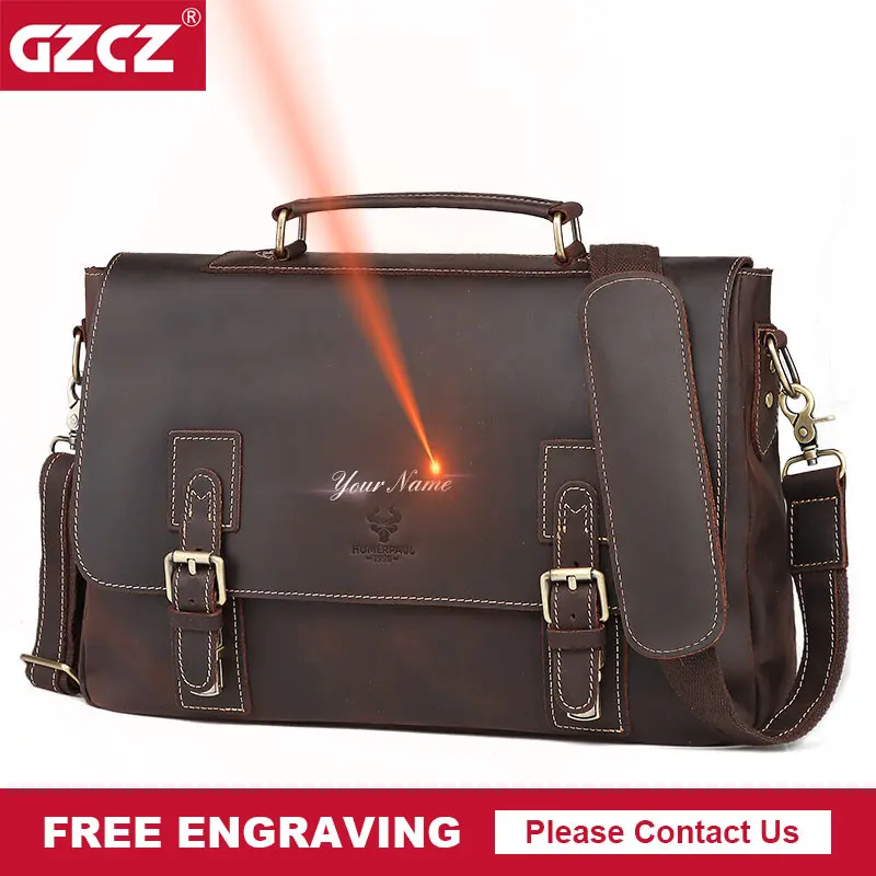 

Сумка-мессенджер Мужская, из кожи Крейзи Хорс, винтажная, деловая, для ноутбука, 2020