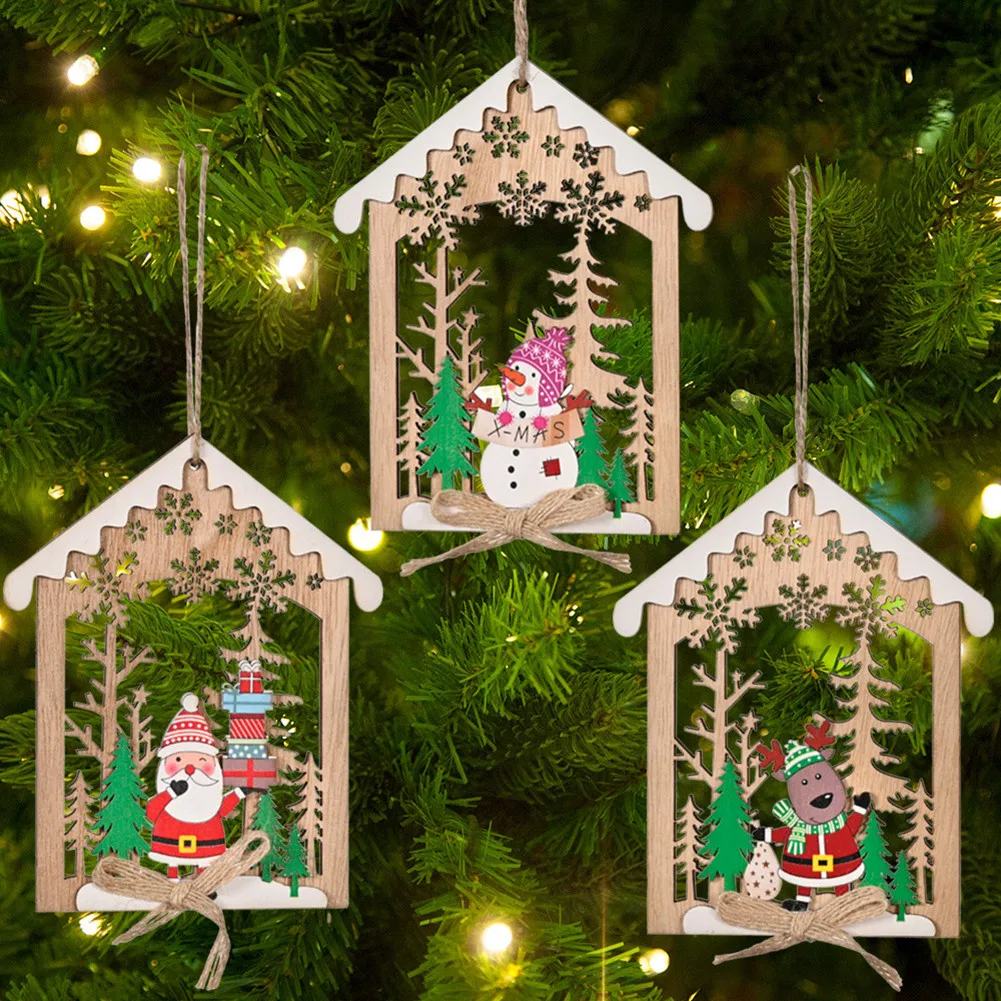 

Navidad 2021 Christmas Tree Decorations New Year 2022 Craft Wooden Ornaments Christmas Decorations For Home Xmas Noel Gift