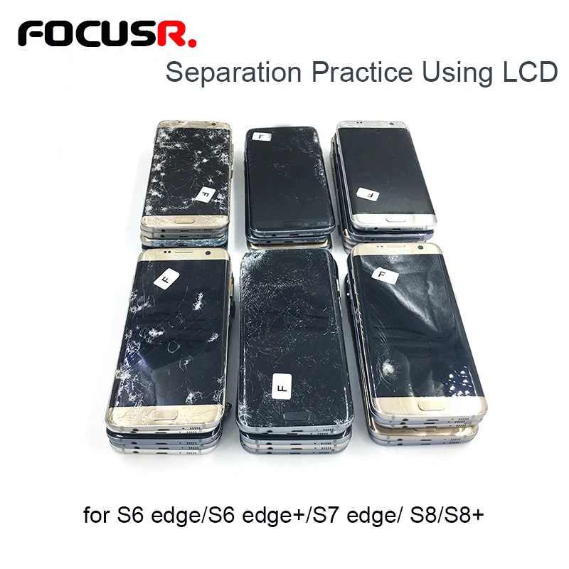 Практичный ЖК-экран в сборе с рамкой для samsung S6edge s6edge plus s7edge S8 S8 plus для рамки и стекла, отделяющего практическую