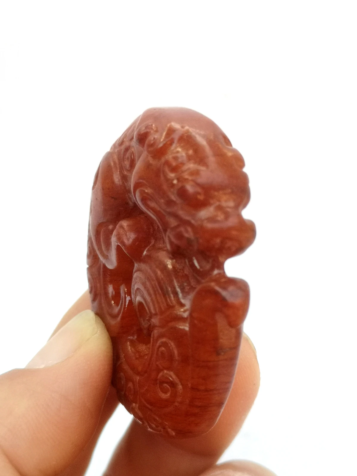 

YIZHU CULTUER ART Collection China Old Jade Hand Carving Dragon Statue Amulet Pendant Decoration
