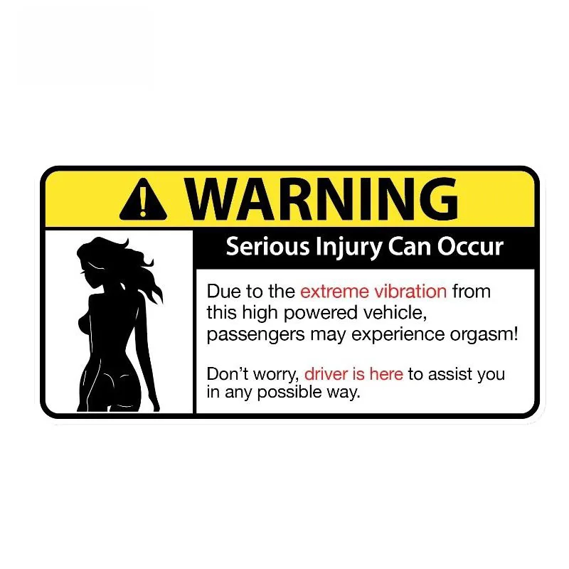 

Don't Worry Sexy Girl Warning Serious Injury Can Occur Car Sticker Reflective Waterproof Sunscreen PVC Decal,16cm*8cm