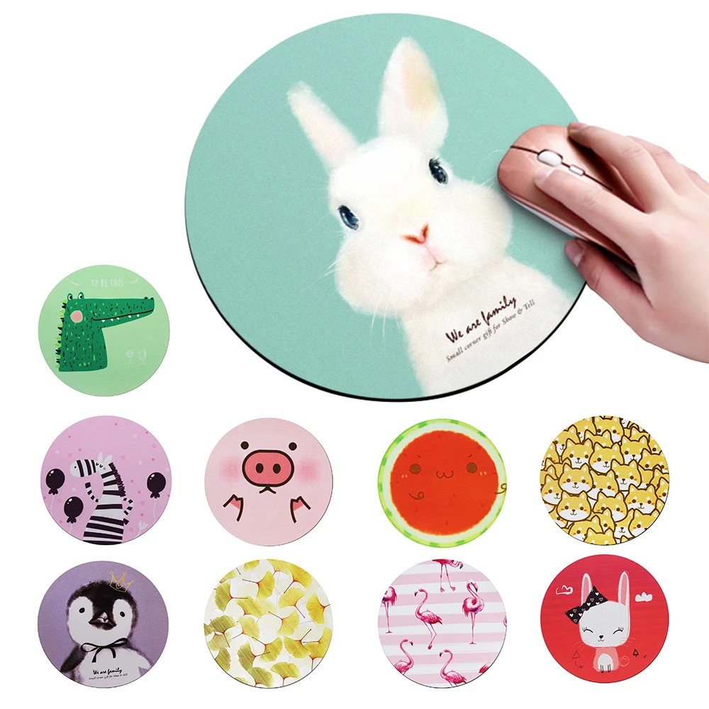 

Gaming Mousepad Computer Mouse Mat Cute Cartoon Mouse Padding Nonskid Rubber Desk Mat Round For Office Home Gamer Mice Pad