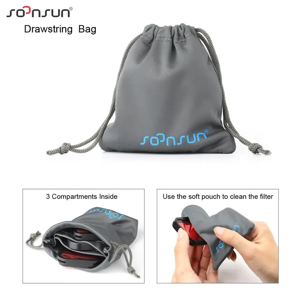 Набор фильтров SOONSUN 3 шт. красный маджента трубка объектив фильтр для дайвинга GoPro