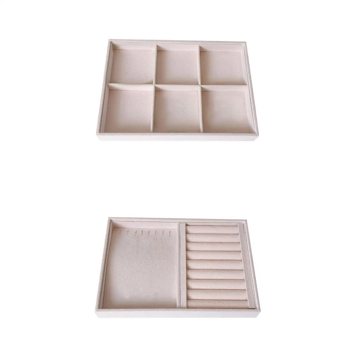 

2Pcs Jewelry Display Tray Box Necklace Diamond Storage Organizer Case Holder