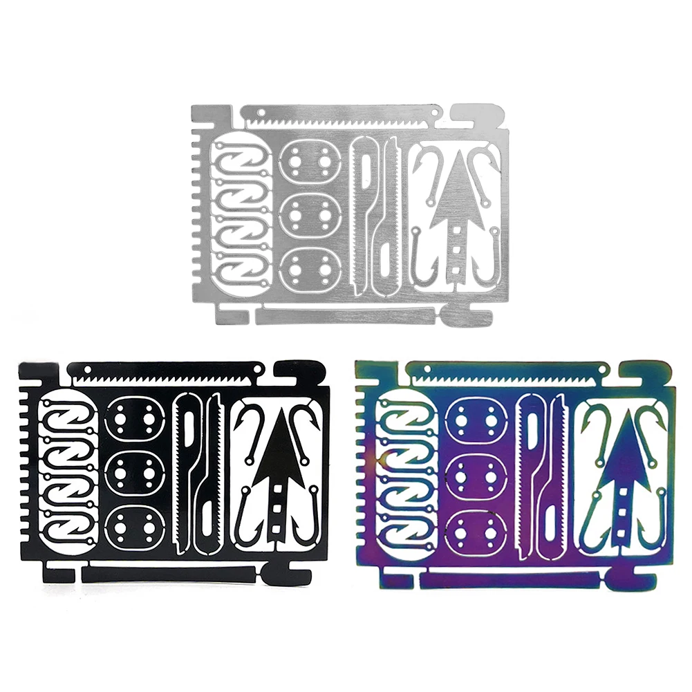

21 In 1 Fishing Gear Credit Card Multi-Tool Outdoor Camping Equipment Survival Tools Hunting Emergency Survival EDC Kit