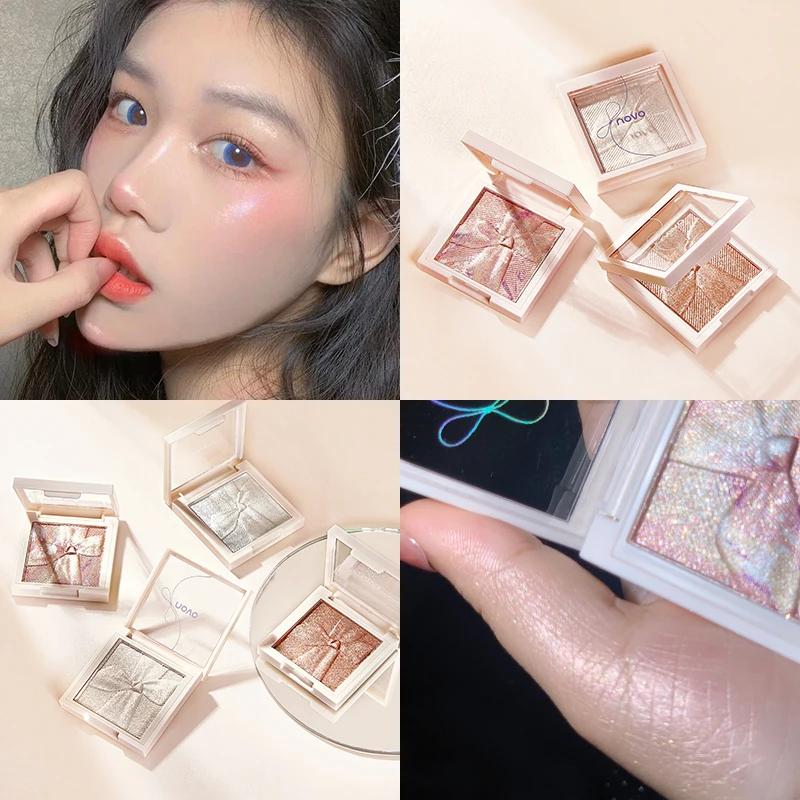 

NOVO 3D Highlighter Palette Smooth Brighten Skin Tone Waterproof Flash Powder Trimming Long-wearing High-gloss Powder TSLM1