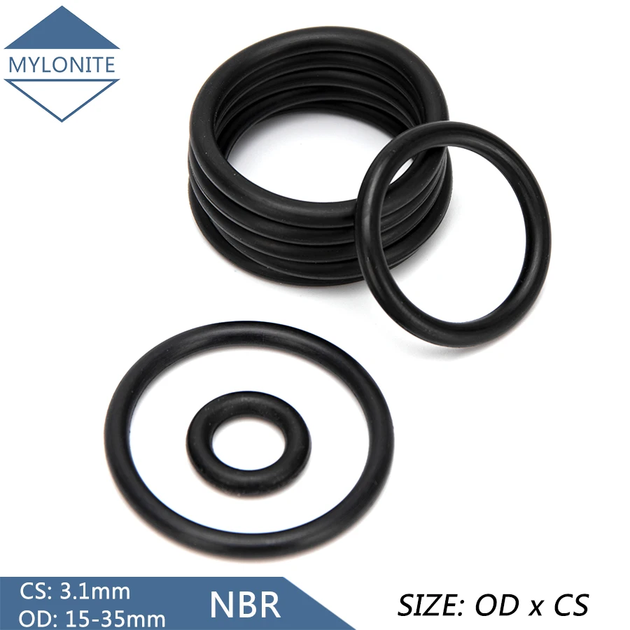 

50pcs NBR Nitrile Rubber Sealing O-ring Gasket Replacement Seal O ring OD 15mm-35mm CS 3.1mm Black Washer DIY Accessories S86
