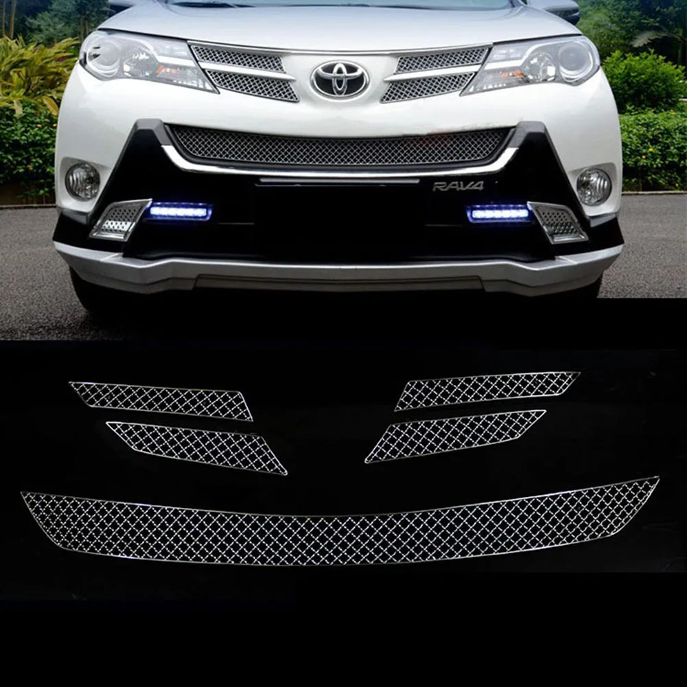 Крышка решетки из нержавеющей стали для Toyota RAV4 2014 гриль против насекомых |