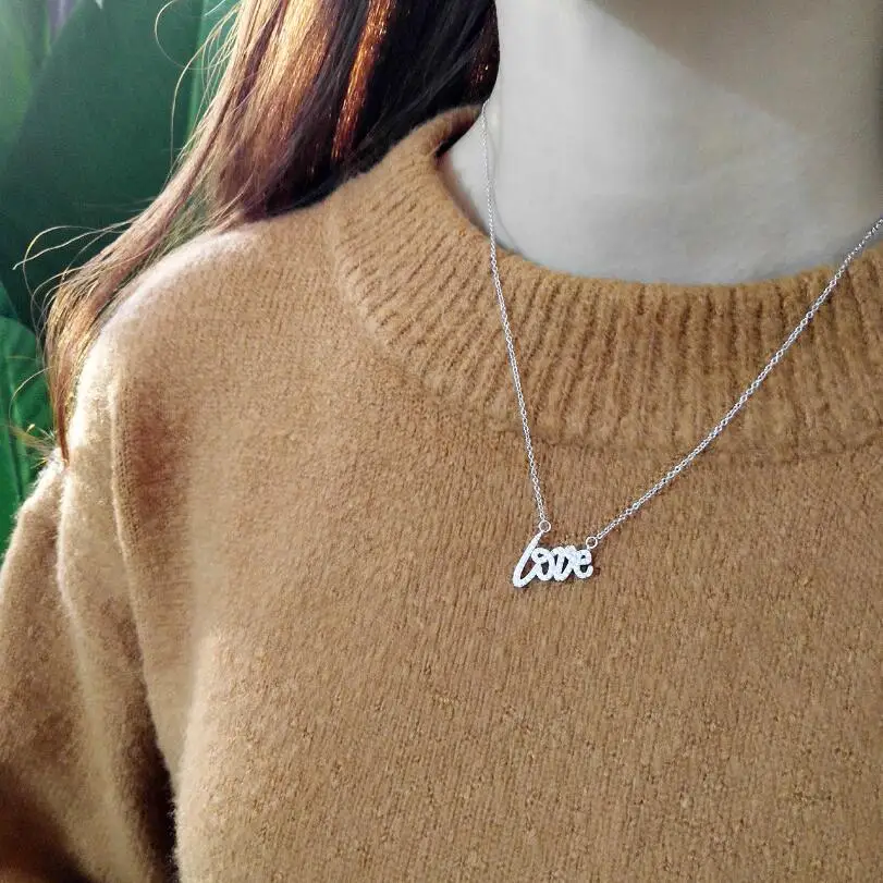Женское ожерелье из серебра 925 пробы с буквами Love | Украшения и аксессуары
