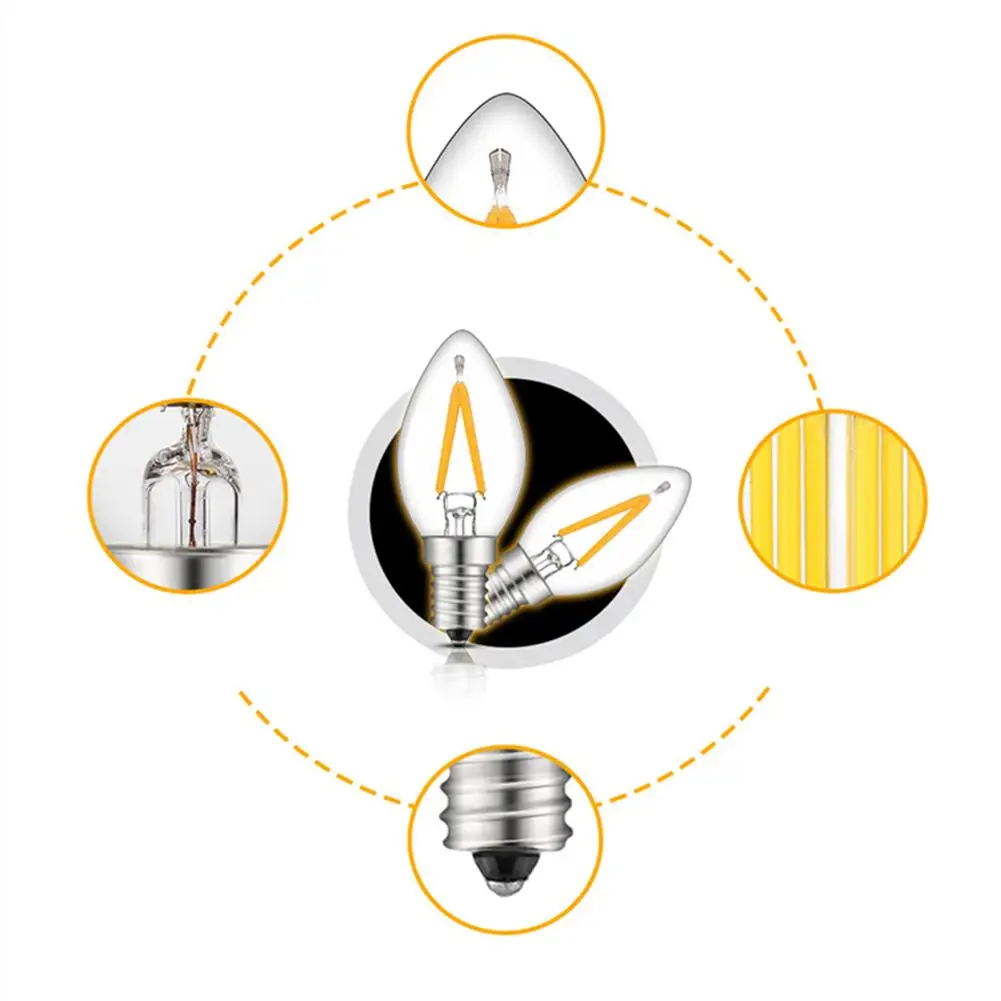E12 Светодиодная лампа для холодильника светильник Свеча лампочка C7 Ночной люстры