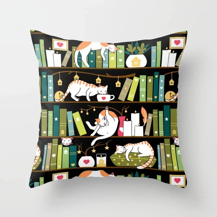 

Retro Library series Home Office car back cushion covers pillow cover45*45