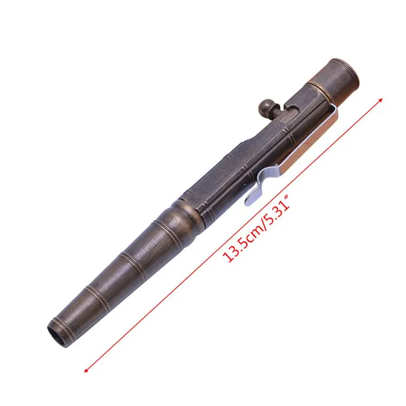 

Solid Brass Gel Ink Pen Retro Bamboo Node Bolt Action Writing Tool Stationery X6HB