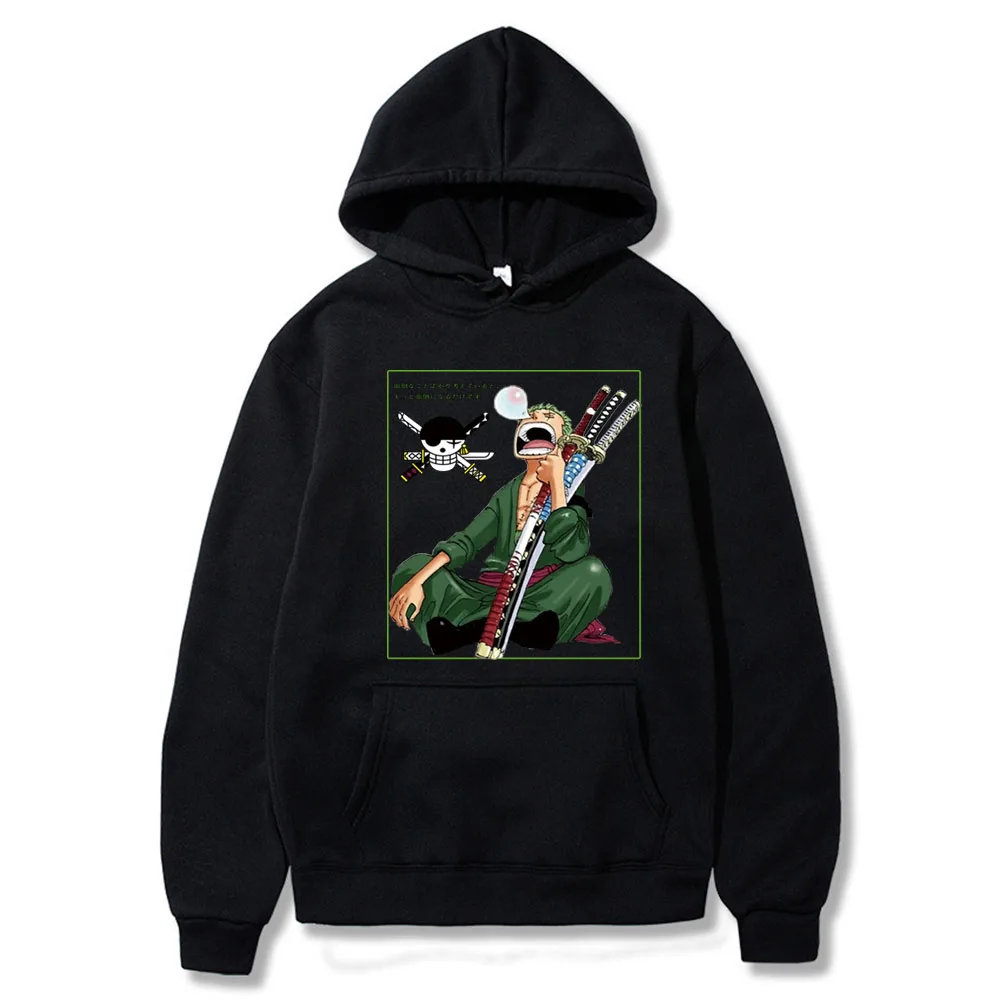 

2021 One Piece Roronoa Zoro Hoodie Cool Harajuku Hip Hop Streetwear Japanese Anime Characters Graphic Sportswear