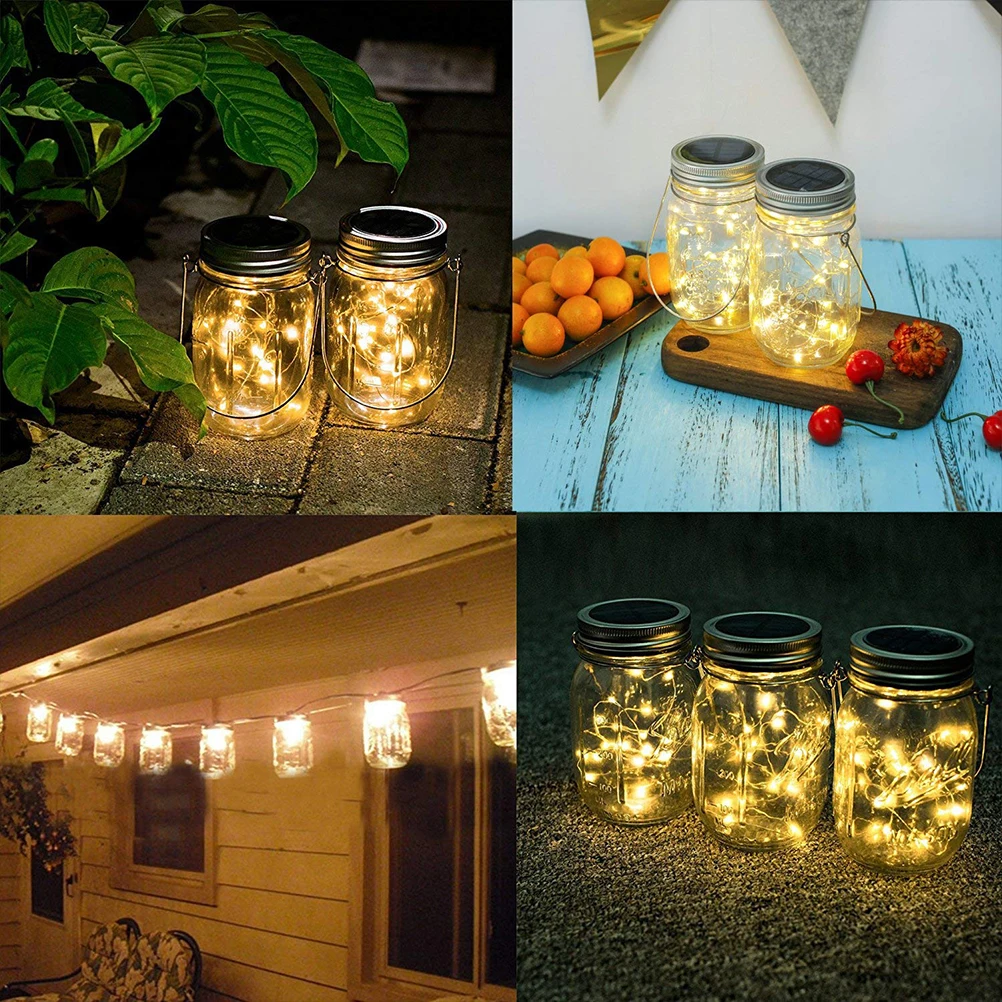 

Solar Mason Jar Lid Lights LED Waterproof Fairy Lights Garden Indoor/Outside Fairy String Lights For Garden Solar Light Outdoors