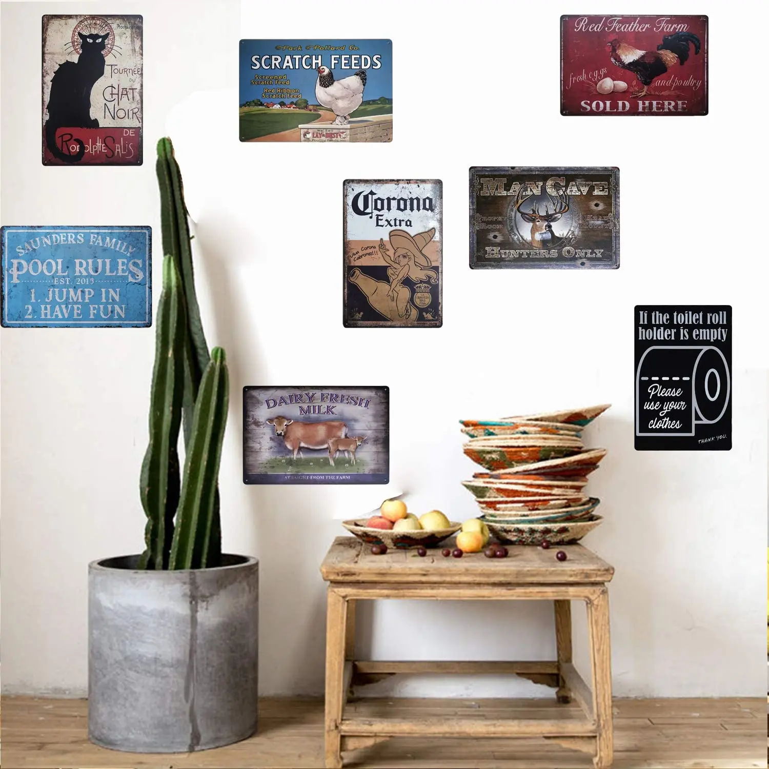 Gather In Our Kitchen Sit Long Talk Much Laugh Often Retro Metal Tin Sign Wall Decoration Bar Restaurant Cafe Living Room | Дом и сад