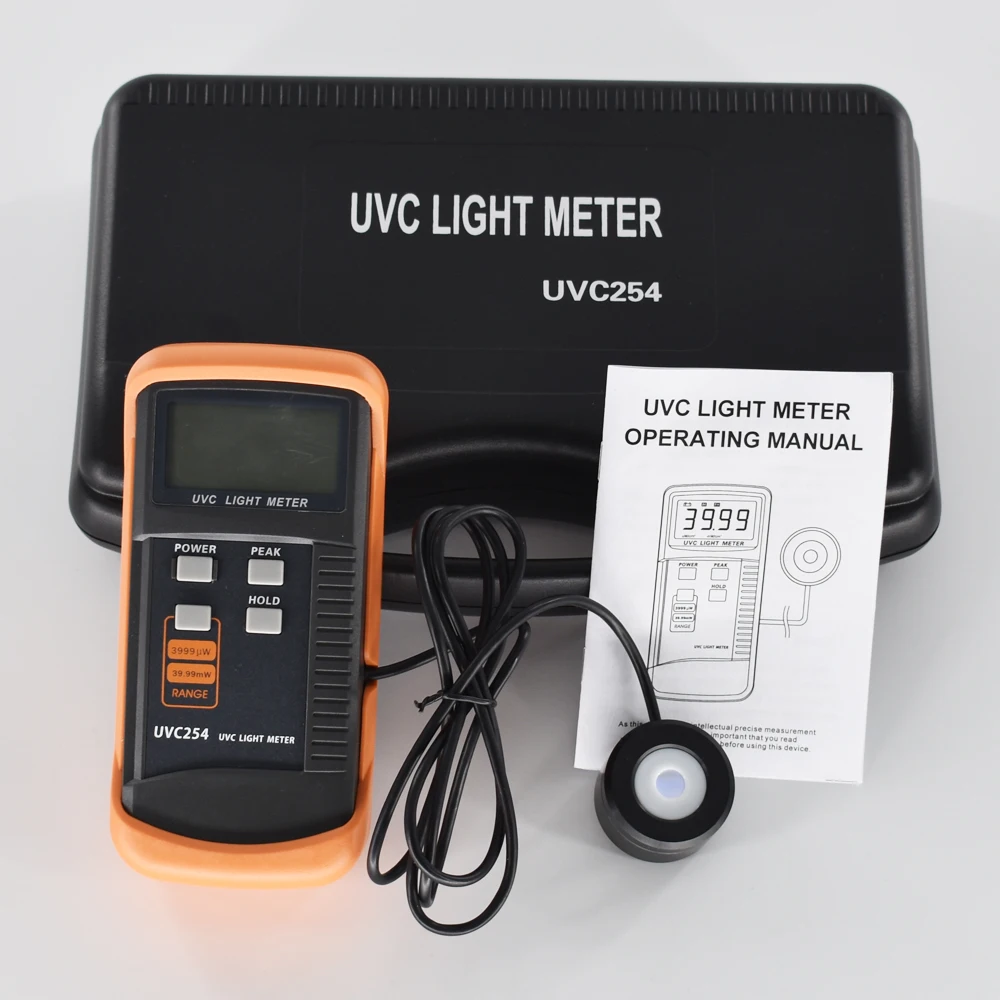 

UVC Light Meter UVC254 Narrow-band Spectrum 248nm-262nm UV meter measurement of UV radiation intensity Detector Radiometer