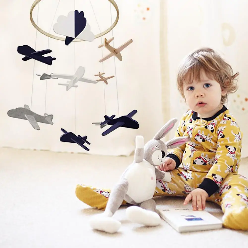 

DIY Baby Bed Bell Hanging Toys Baby Crib Mobile Airplances Clouds Birds Baby Ceiling Hanging Nursery Decor Kid Nursery Room Dec