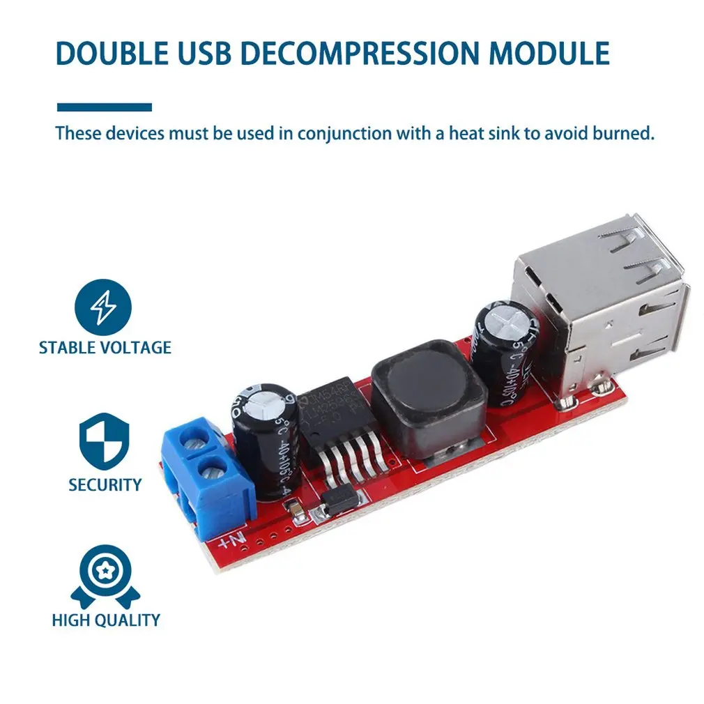 DC 6 V-40 V до 5V 3A 150KHZ Частота двойной USB зарядка DC-DC понижающий модуль преобразователя