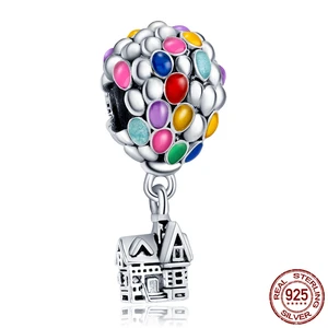 2021 New 100% 925 Sterling Silver Color Balloon House Charm Fit Original Pandora Bracelet Jewelry DIY Fashion Gift for Women