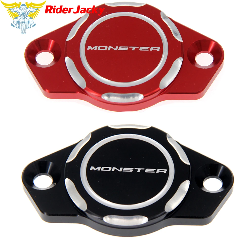 

RiderJacky Black Red CNC Motorcycle Engine Oil Filter Cover Cap For Ducati Monster 400(2001 2004 2005), For Monster 1000S 03 05