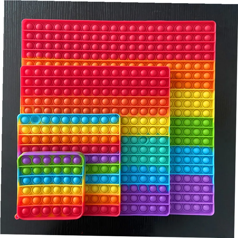 

Big Size 30CM 40CM Rainbow Square Push Bubble Fidget Toys Glow in Dark Adult Stress Relief Toy Antistress Squeeze Gift