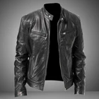 Мужская куртка из искусственной кожи, мотоциклетные мужские куртки, черная куртка, Мужская верхняя одежда, мужские пальто из искусственной кожи в стиле панк, мужская куртка