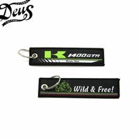 motorcycle embroidery key holder chain collection keychain for kawasaki 1400gtr badge keyring