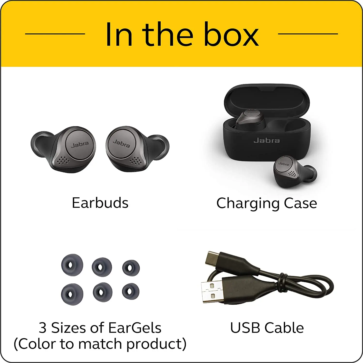 

Original Jabra Elite 75T TWS Active Noise Cancellation Bluetooth Earbuds 4 Microphones True Wireless Earphone ANC Headsets IP55