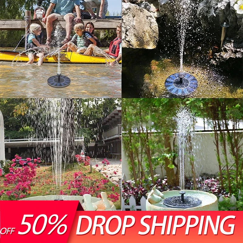 Мини Фонтан на солнечных батареях садовый бассейн пруд плавающий фонтан с