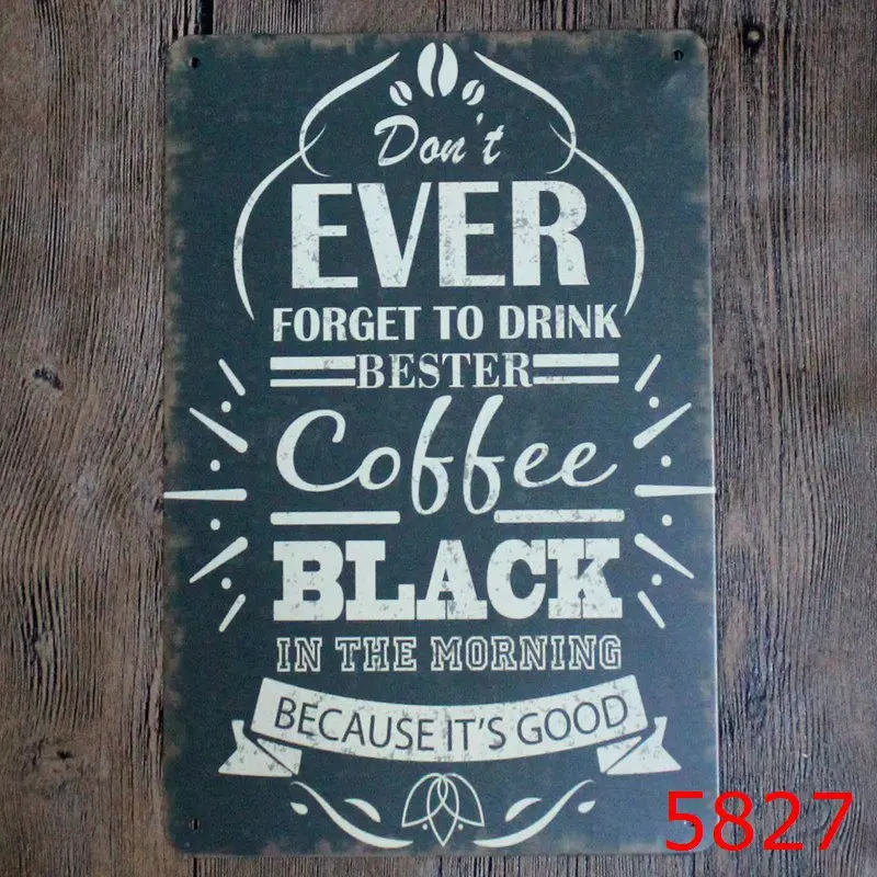 EVER BLACK MENU KNOW YOUR COFFEE TIN SIGN Old Wall Metal Painting ART Decor LOSICOE 5827 Mix order 20*30 см|Таблички и знаки| |