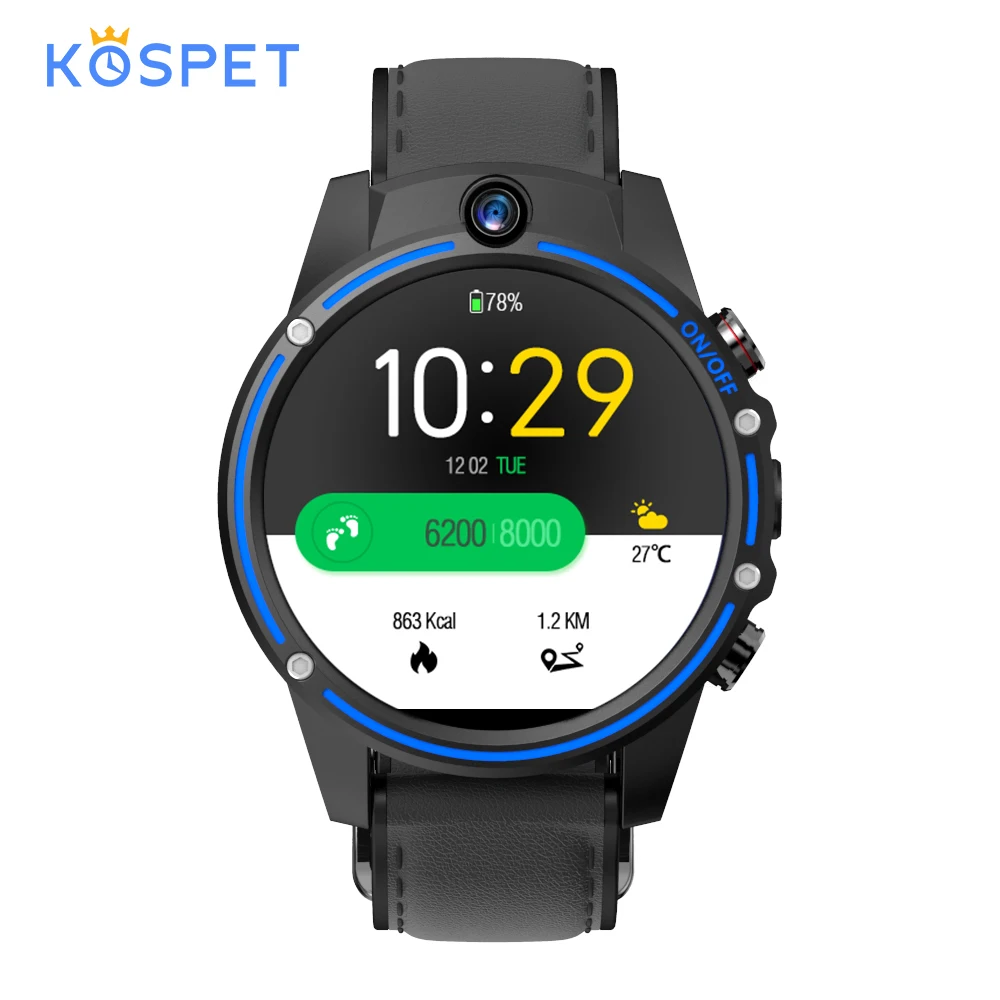 Kospet Smartwatch Мужские Цифровые спортивные часы IPS дисплей водонепроницаемые FDD LTE RAM3GB