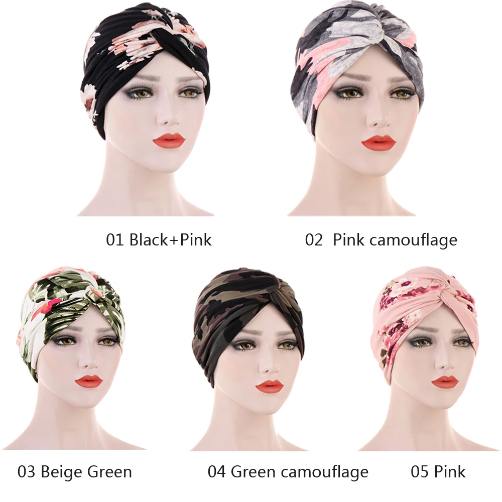 Модная женская кепка с цветочным принтом Chemo шапочка узлом головной убор