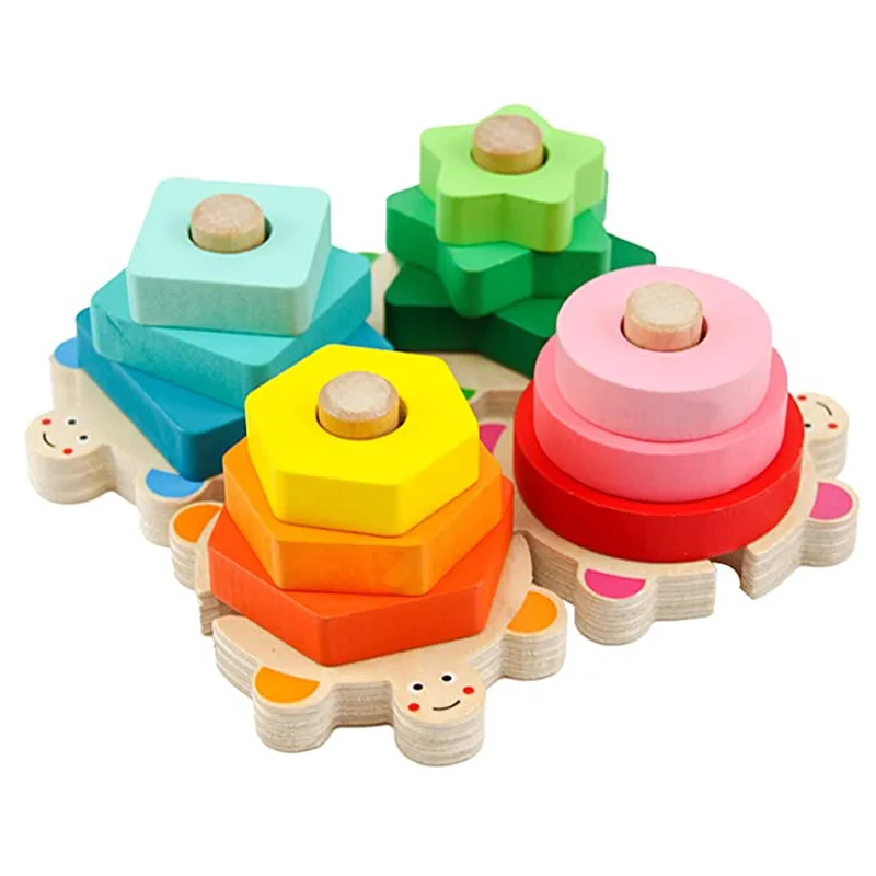 

Montessori Shape Sorter Toy Wooden Puzzle Stacking Kids Baby Educational Toys Learning Development Jouet En Bois Enfant
