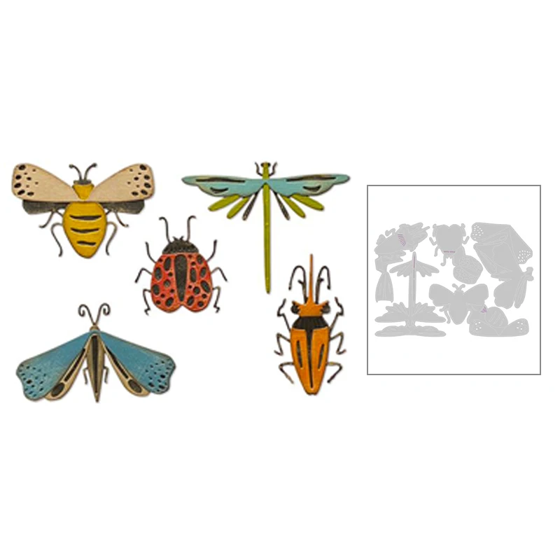 

2021 New Retro Insect Animal Moth Dragonfly Metal Cutting Dies For DIY Craft Making Greeting Card Album Scrapbooking No Stamps