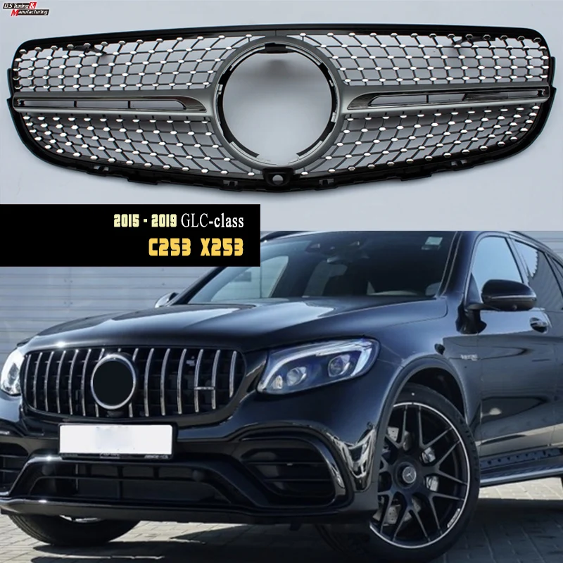 Сменная решетка радиатора для 2015 - 2019 (предфазная) Mercedes GLC-class Non-GLC63 SUV (X253) и Coupe (C253) |