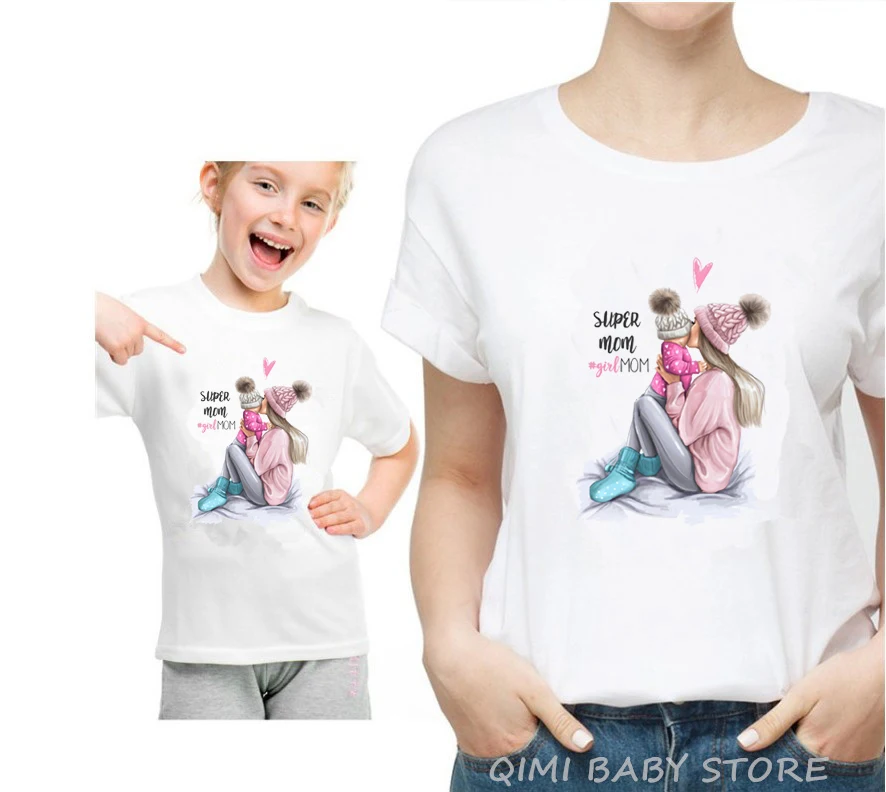 A2-White Футболка для мамы и дочки; одинаковые комплекты для семьи; футболка; Винтажная футболка с принцессой; одежда для семьи - Цвет: A2-White