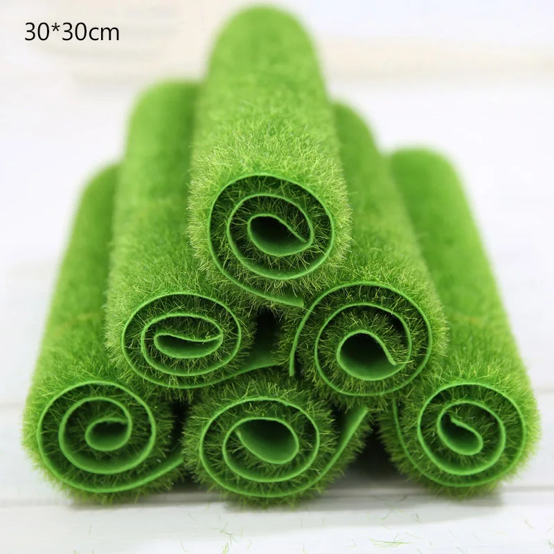 1 PC yumai 30* 30см зеленое растение газон искусственный ковер домашний сад мох коврик декор - Цвет: 1 PC