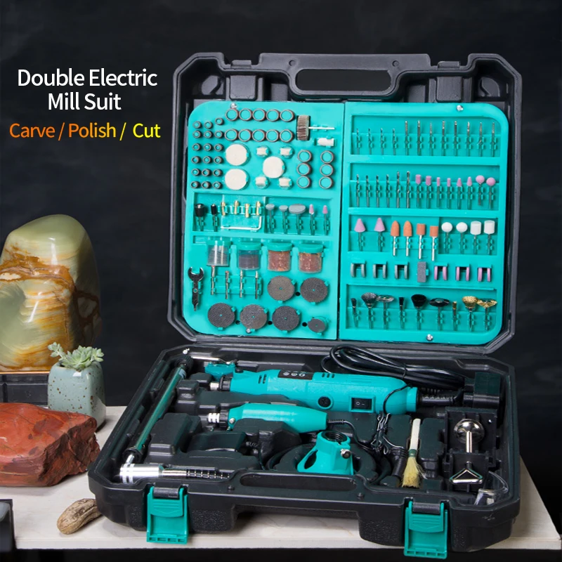 Minitaladro eléctrico estilo dremel, herramienta de grabado, minimolino, pulidora de mano, 2 uds.