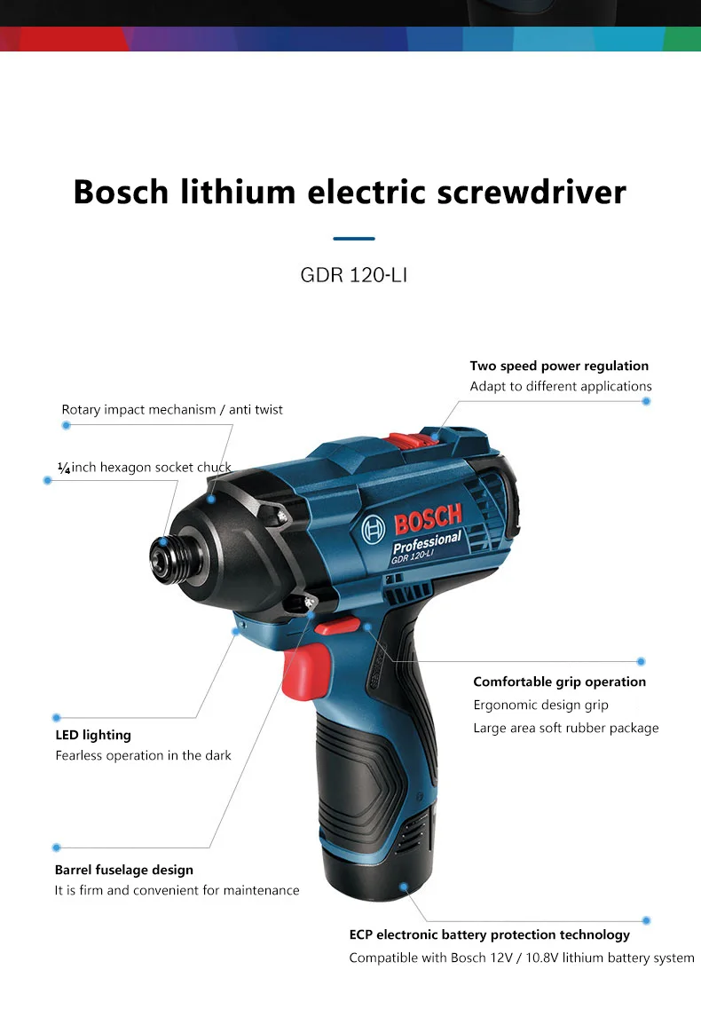 Гайковерт ударный Bosch GDR перезаряжаемый литиевый аккумулятор 12В | Инструменты