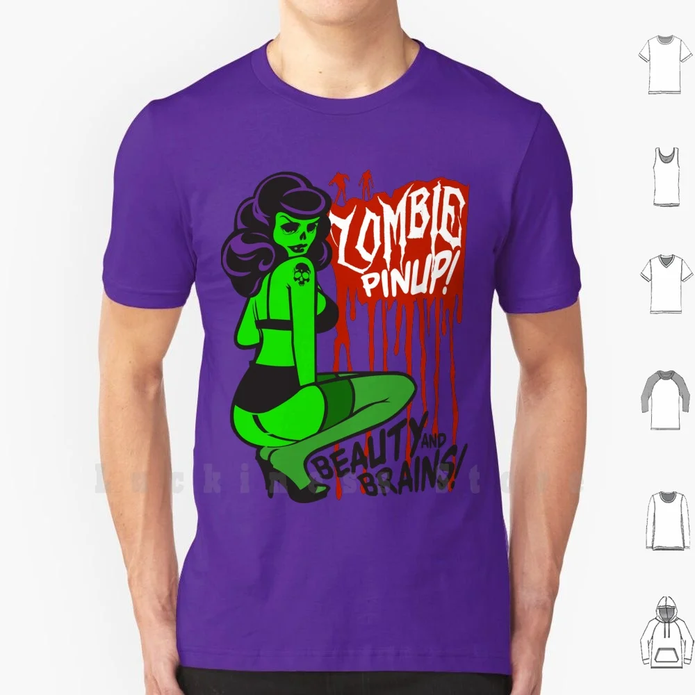 

Zombie Pinup #1 T Shirt Print 100% Cotton New Cool Tee Graffiti Stencil Graphic Retro Zombie Sexy Funky Fashion Film