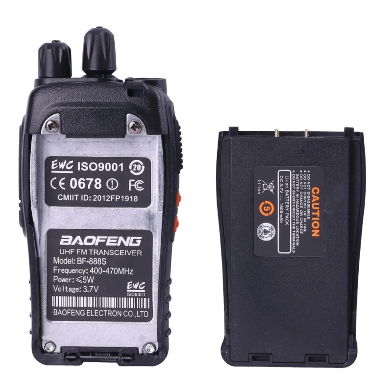 

2PCS Original 3.7V 1500mah Baofeng BF-888S Battery For Baofeng Two Way Radio Walkie Talkie Baofeng 888S Accessories