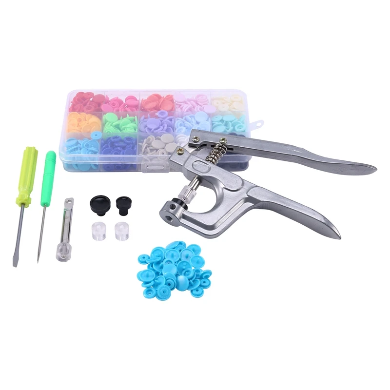 

640 шт. набор инструментов для застежки с плоскогубцами инструмент T5 пластиковая резиновая застежка для кнопки инструмент для шитья ткани