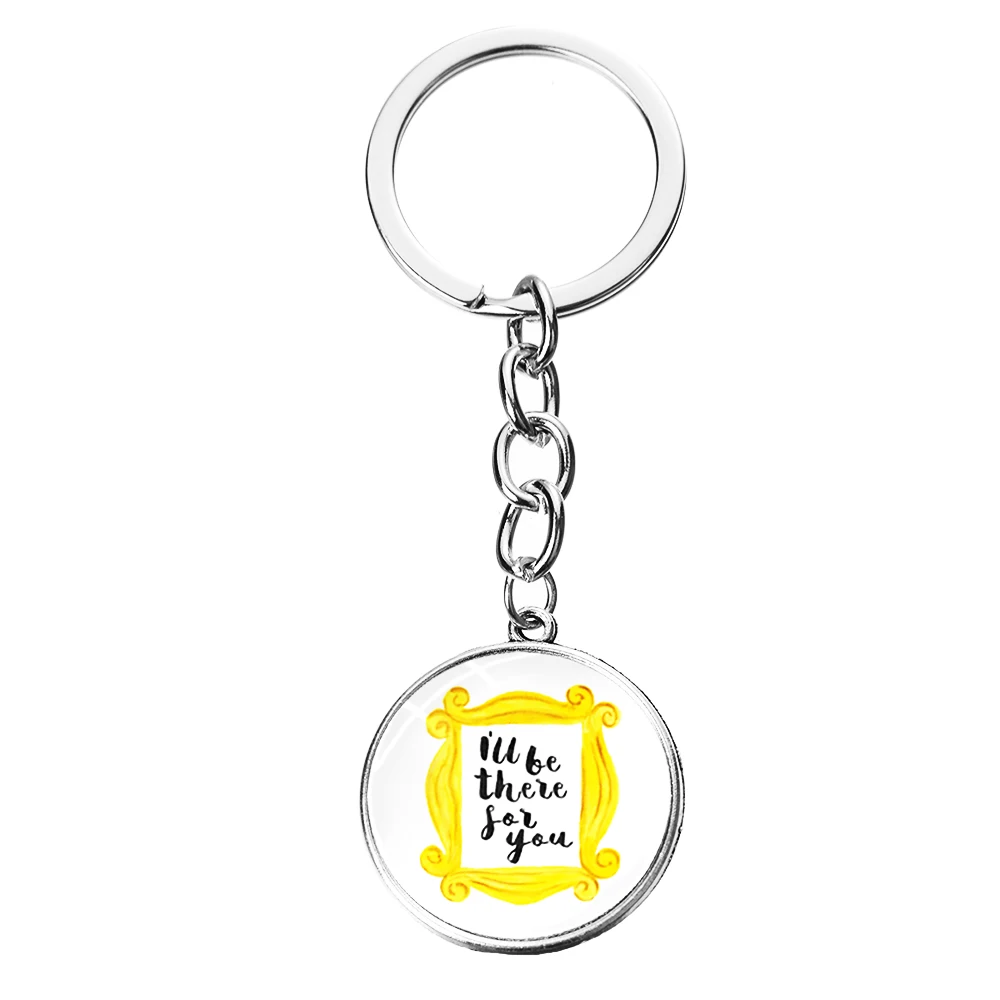 Style 24 SONGDA Newest Friends TV Show Keychain 25th Anniversary Series Cartoon Fun Pattern Glass Dome Pendant Key Chain for Good Friend - Цвет: Style 24