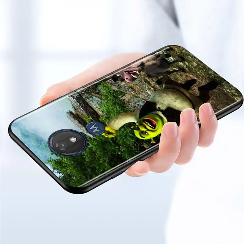 

Cartoon Moive Shrek Coon for Motorola G9 G8 G E7 E6 One Play Marco Hyper Fusion Stylus Power Edge Plus Black Phone Case