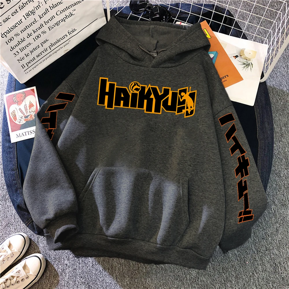 

Haikyuu Japan Anime Cartoons Printed Sweatshirt Man Hip Hop Oversize Hoody Simplicity Fleece Clothes Autumn Winter Warm Hoodies