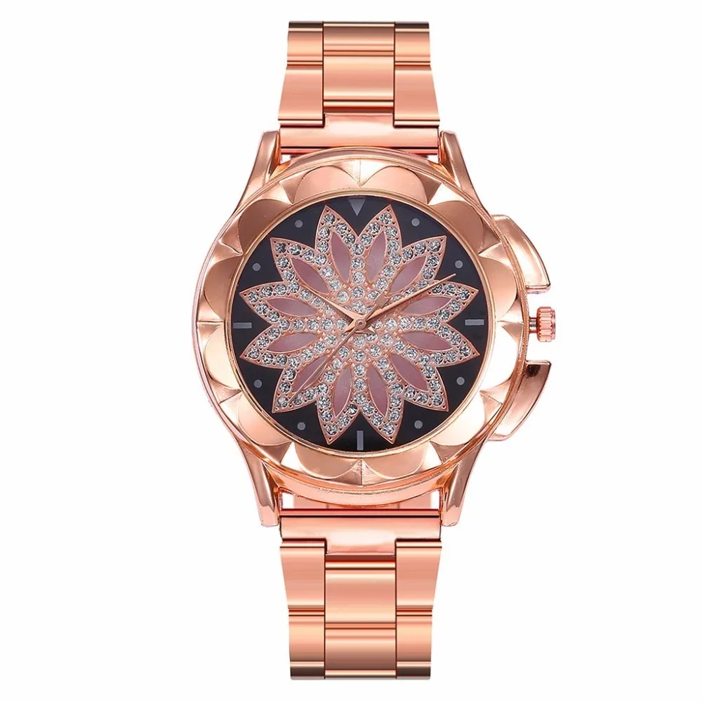 Горячая Мода Женщины разноцветный из нержавеющей стали Клевер на удачу часы