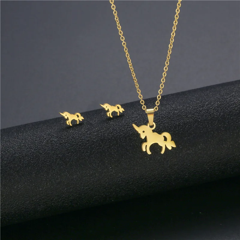 Набор украшений Единорог на удачу из нержавеющей стали | Украшения и аксессуары